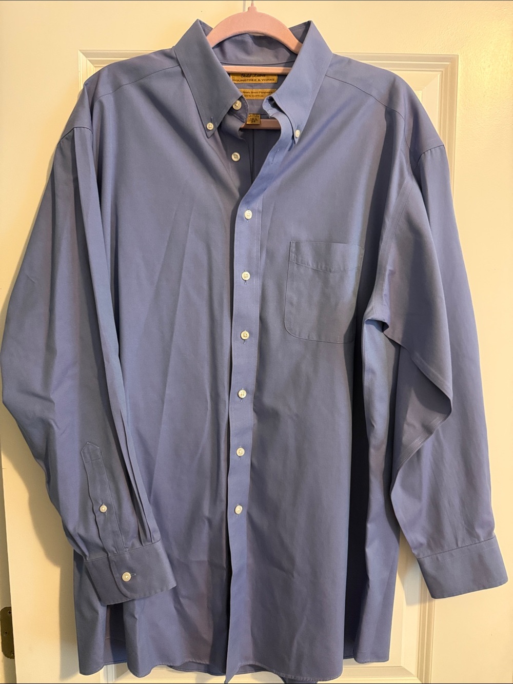 Roundtree & Yorke Gold Label Light Blue Button-Down Dress Shirt
